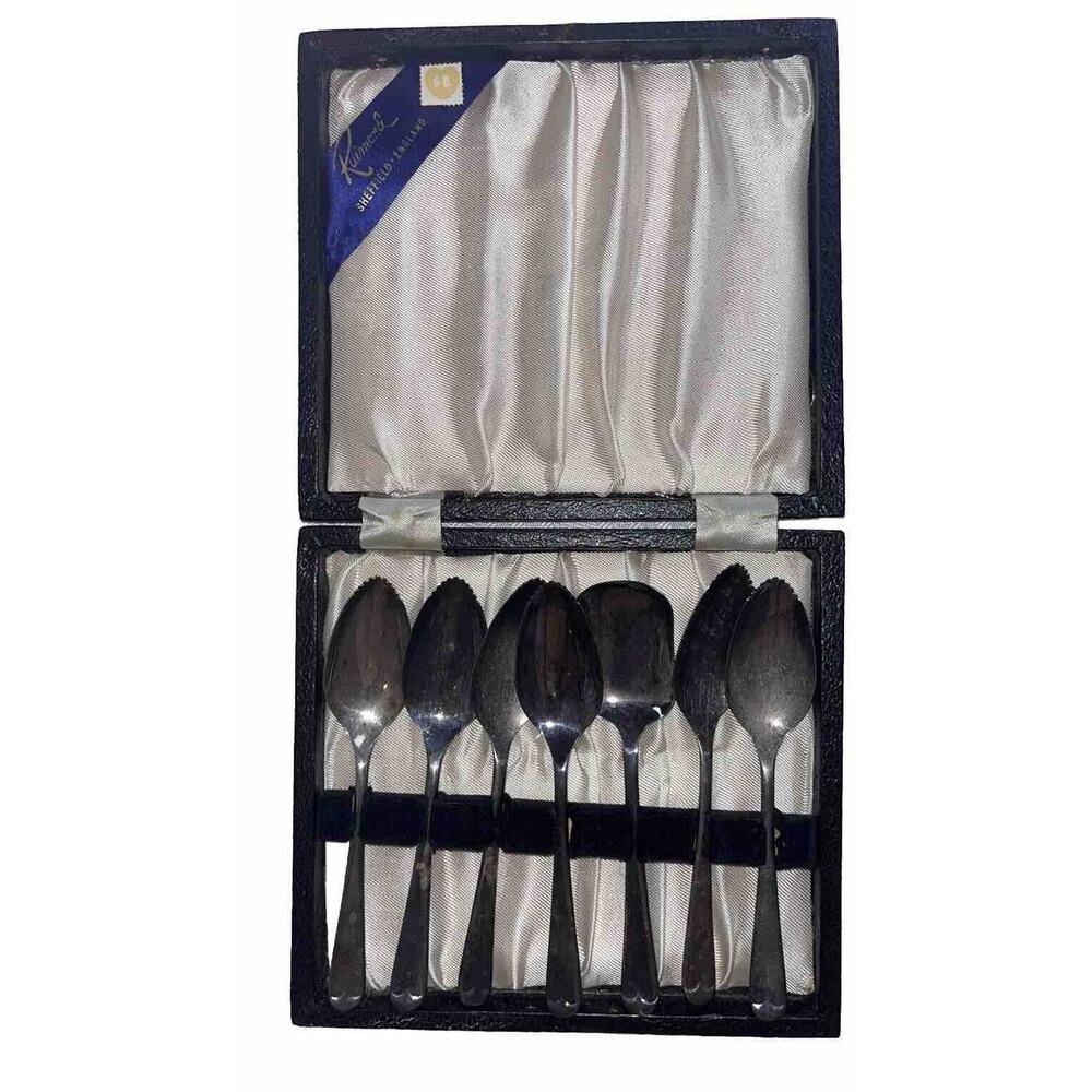 Raimond Silver Plated Sheffield England GrapeFruit Spoons Set Of Seven